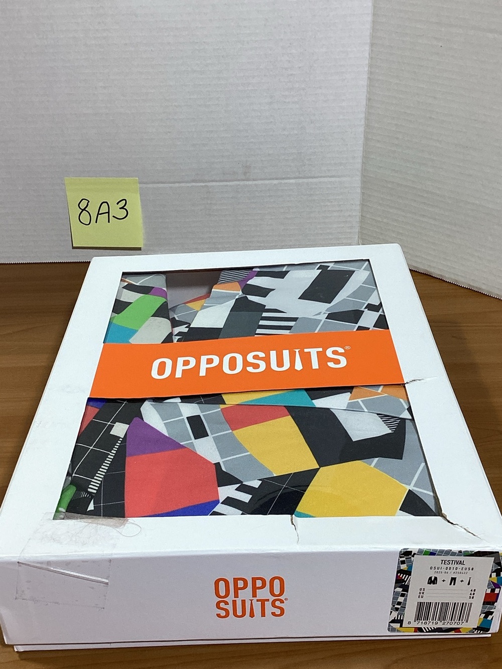 OppoSuits Multicolor Geometric Party Suit with Black & Gray Accents